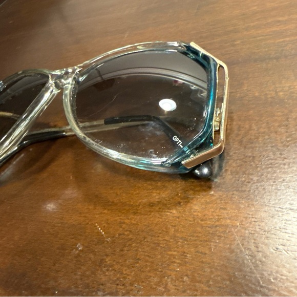 Vintage Opti-Ray Sunglasses Teal Gold - Picture 3 of 11